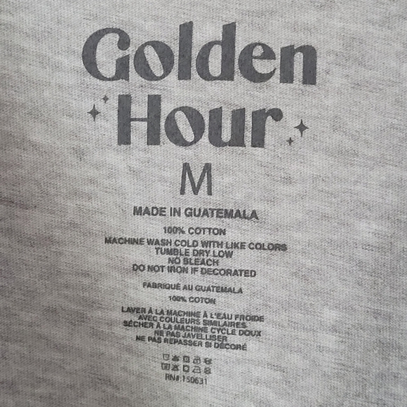 GOLDEN HOUR Varsity Colorblock Cotton Graphic Baby Tee Grey - Picture 7 of 7